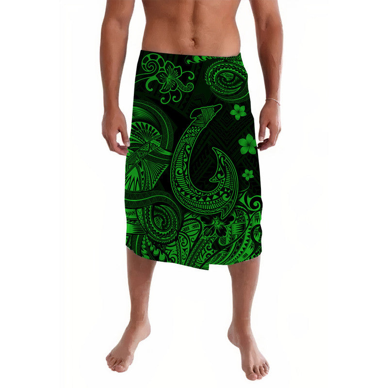 Hawaii Fish Hook Polynesian Lavalava Unique Style - Green