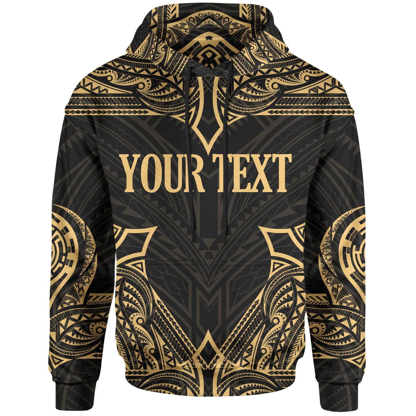 Tonga Hoodie Coat Of Arms With Patterns Gold Color
