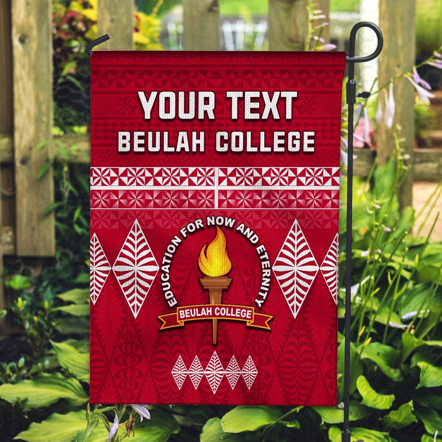 (Custom Personalised) Beulah College Flag Ngatu Pattern Tonga