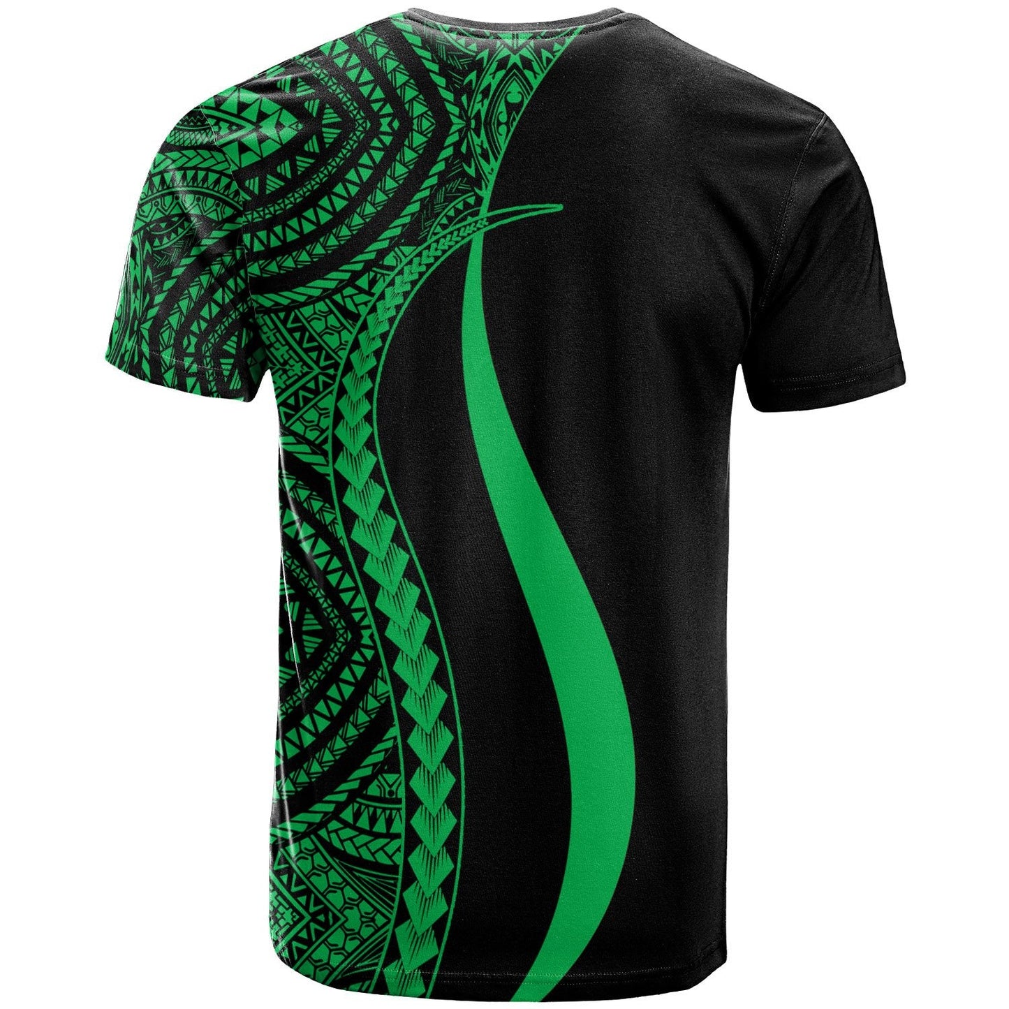 Micronesia T - Shirt Green - Micronesian Tentacle Tribal Pattern