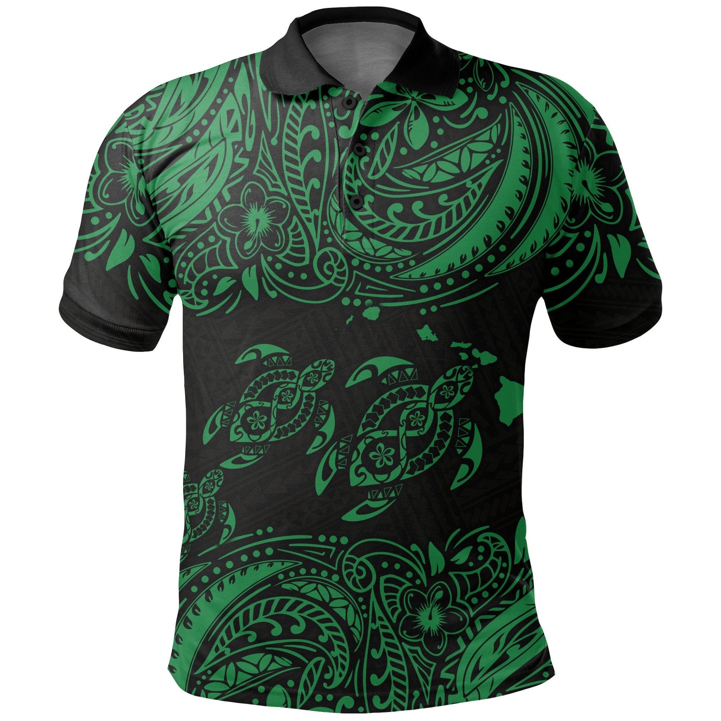 Hawaii Polo Shirt - Polynesian Green Sea Turtle