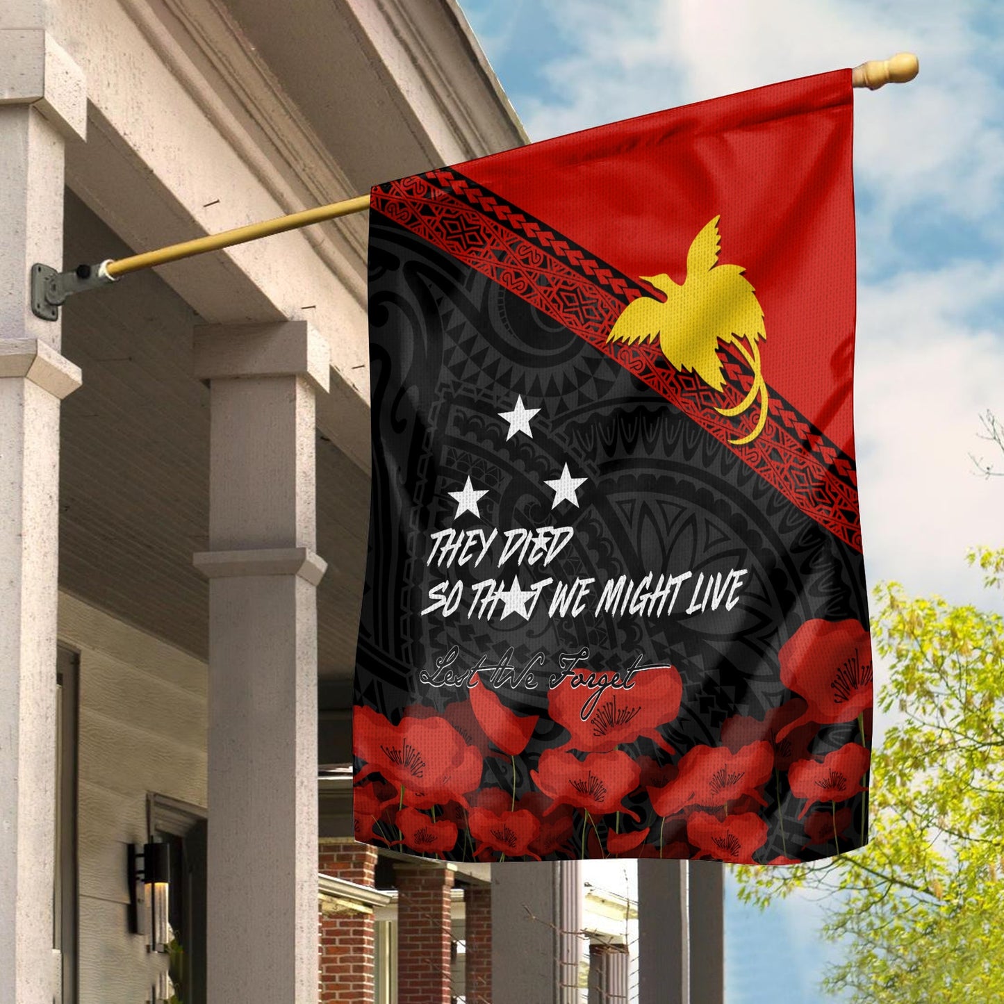 Papua New Guinea Garden Flag PNG Remembrance Day