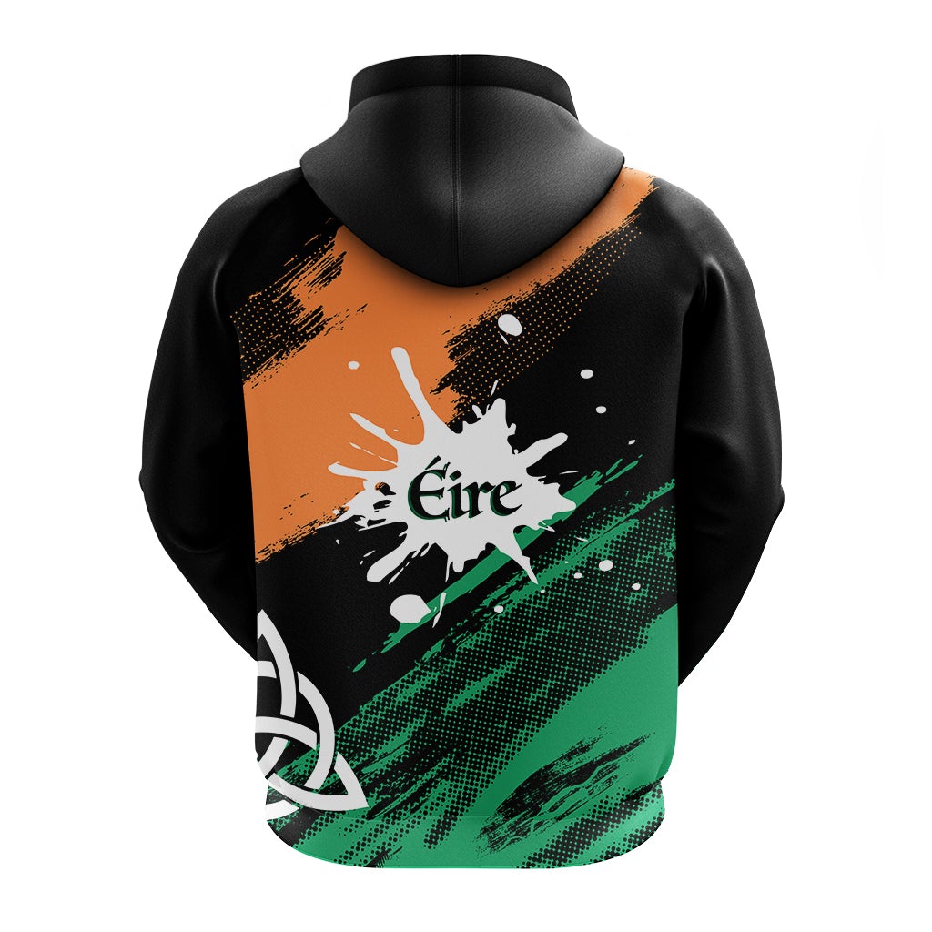 Ireland Map with Compass Grunge Style Hoodie Mix Celtic Knot