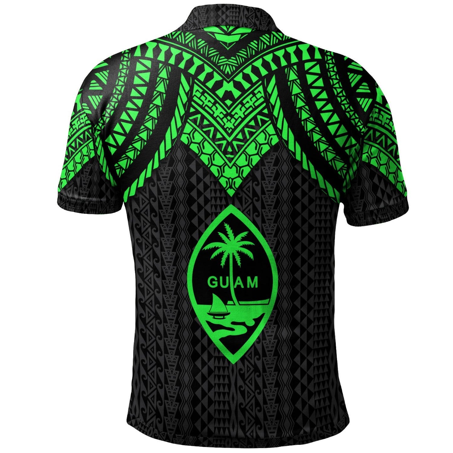 Guam Polo Shirt - Polynesian Armor Style Green