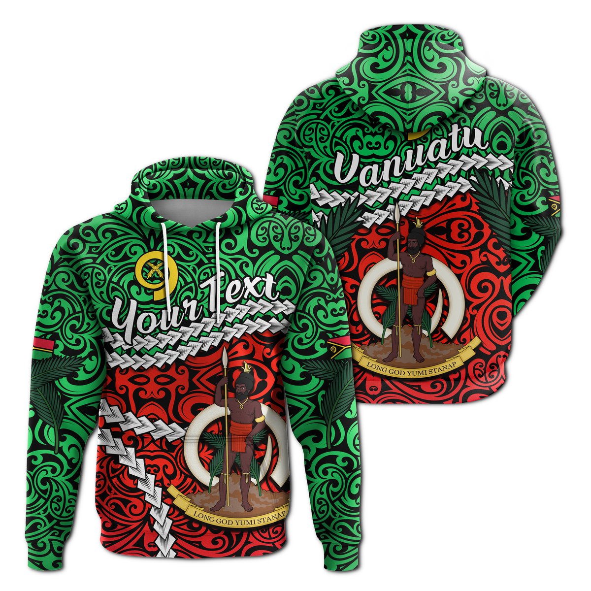 Custom Text Vanuatu Hoodie Simple
