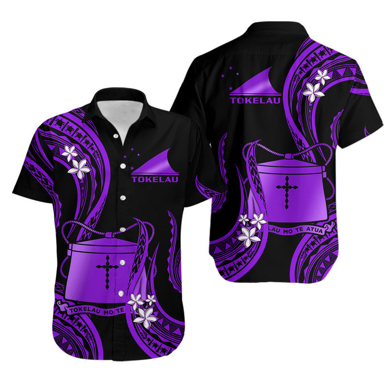 Tokelau Hawaiian Shirt Tokelauan Tatau With Badge Purple