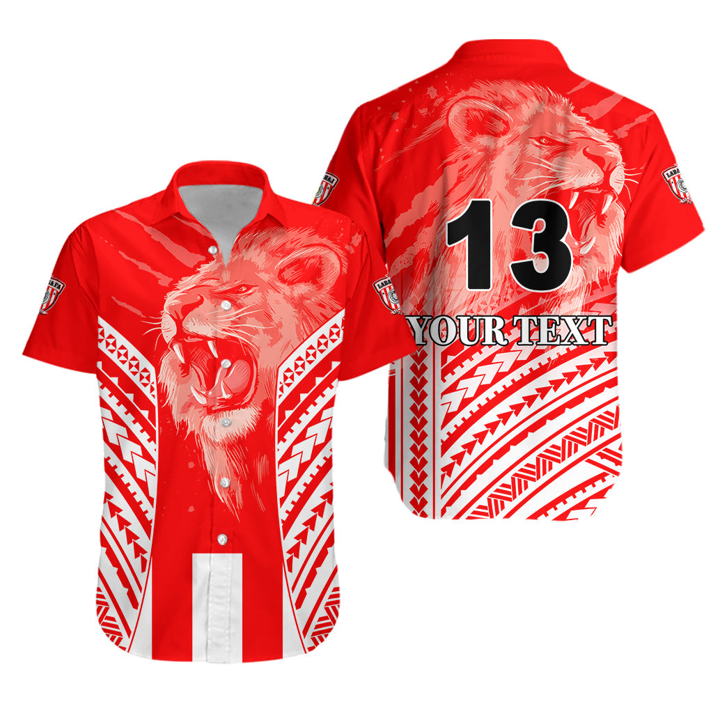 Custom Personalised LABASA Football Hawaiian Shirt Strong Lion Of Fiji - Custom Text and Number