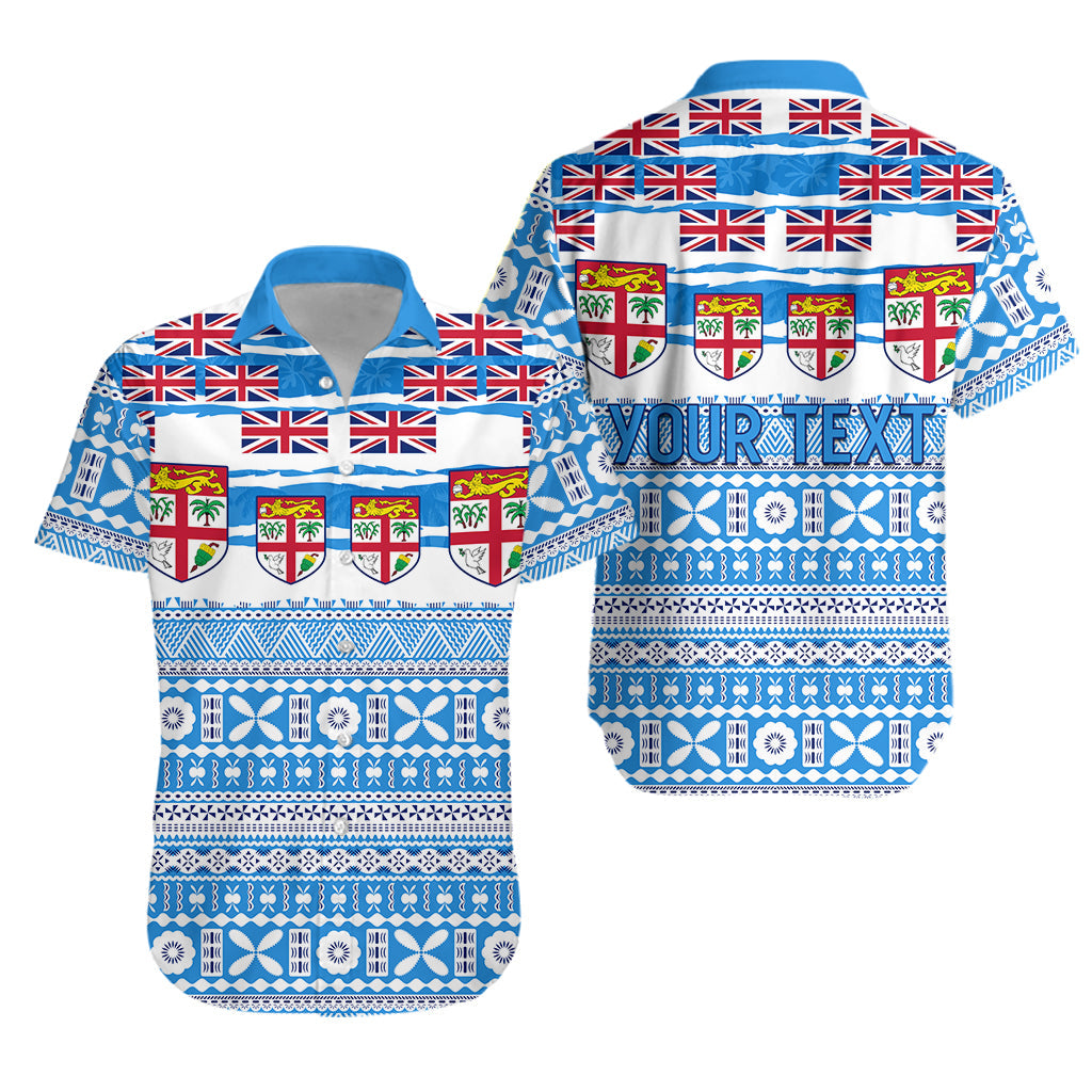 Custom Personalised Fiji Polynesian Hawaiian Shirt Fijian Tropical Flowers