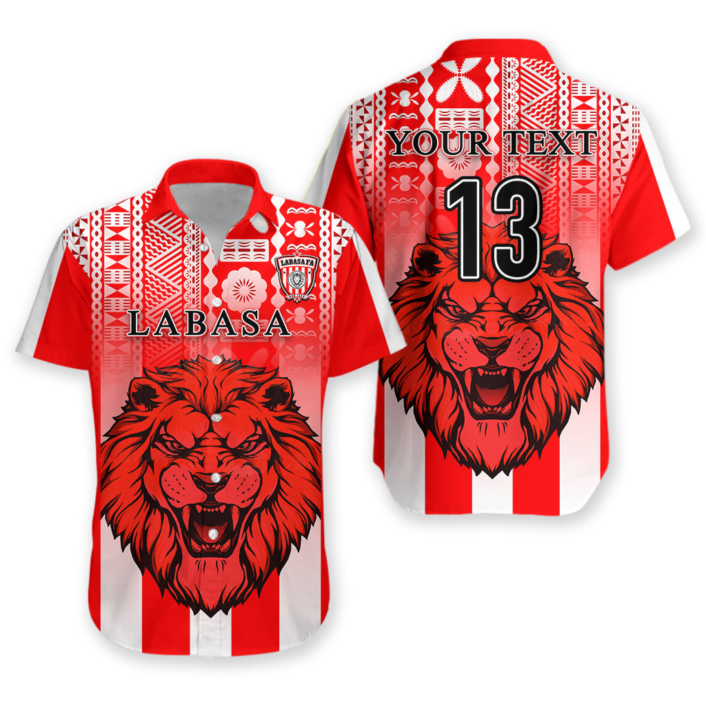 Custom Personalised Football LABASA FA Hawaiian Shirt Red Lion Fiji - Custom Text and Number