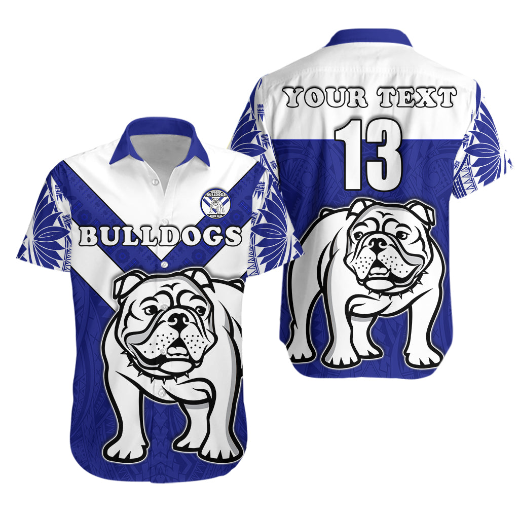 Custom Personalised Spirit Bulldogs Hawaiian Shirt Makoi Fiji Rugby - Custom Text and Number