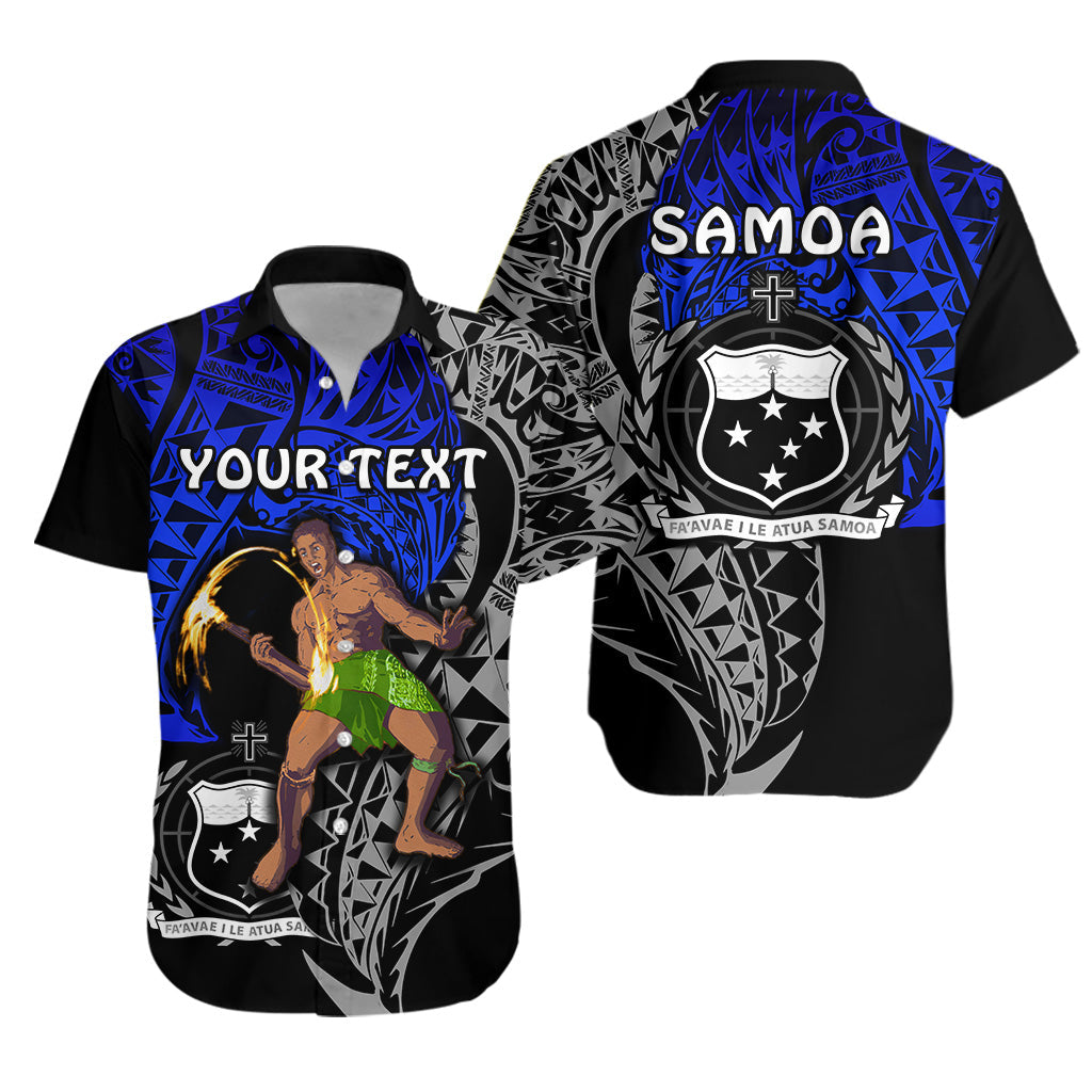 Custom Personalised Siva Samoa Hawaiian Shirt Samoan Dance Mix Blue Polynesian