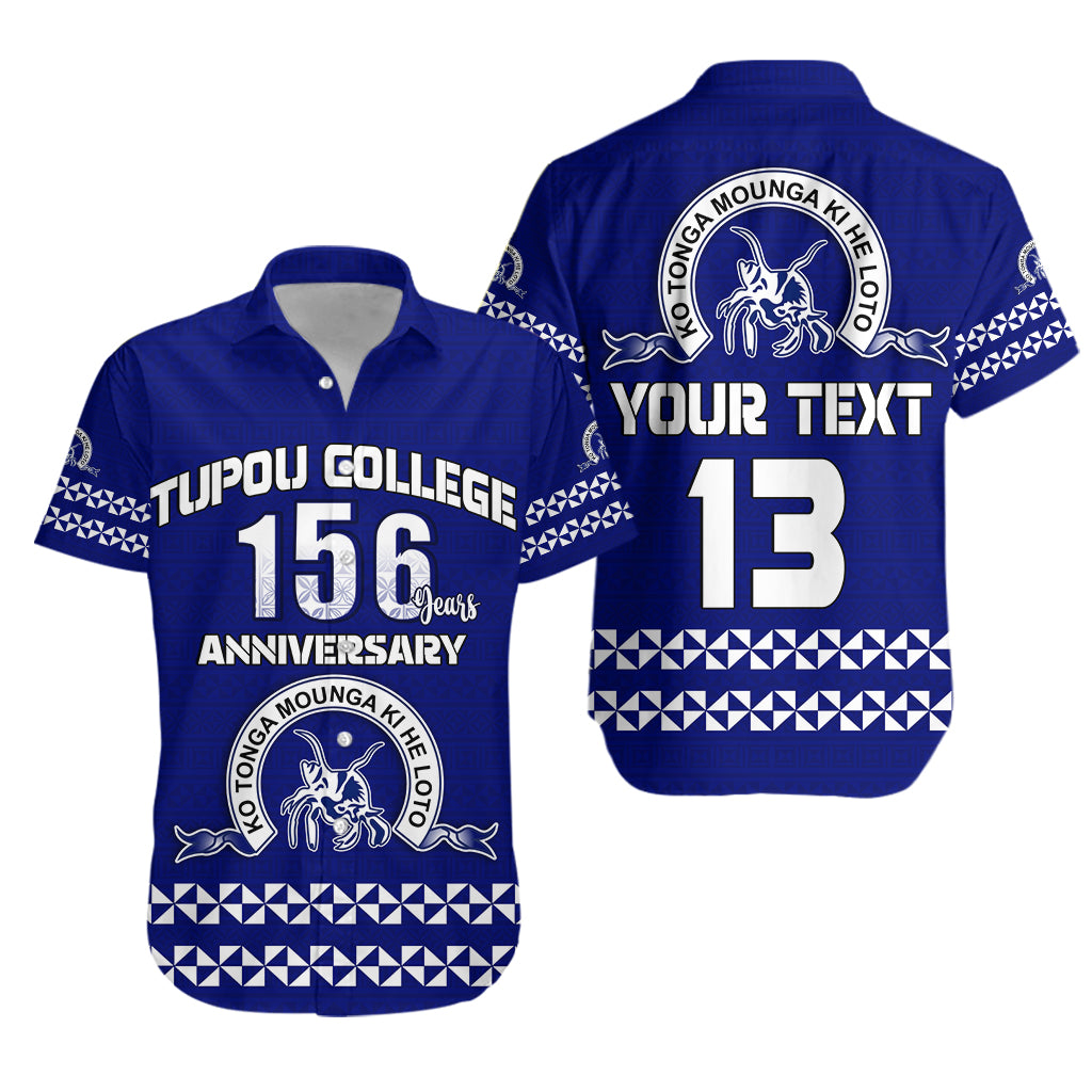 Custom Text and Number Tonga Tupou College Toloa Hawaiian Shirt 156 Years Anniversary Tongan Ngatu