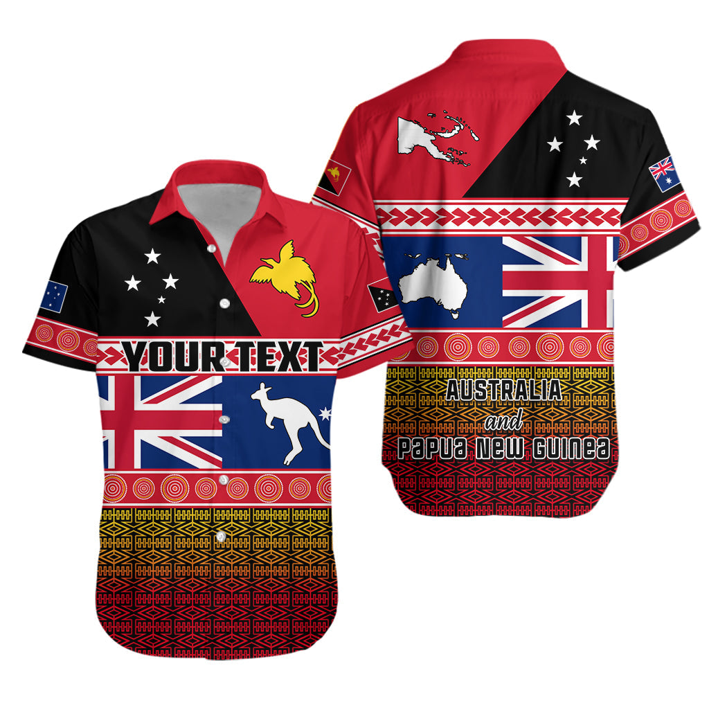 Custom Personalised Papua New Guinea and Australia Hawaiian Shirt Polynesian PNG and AUS