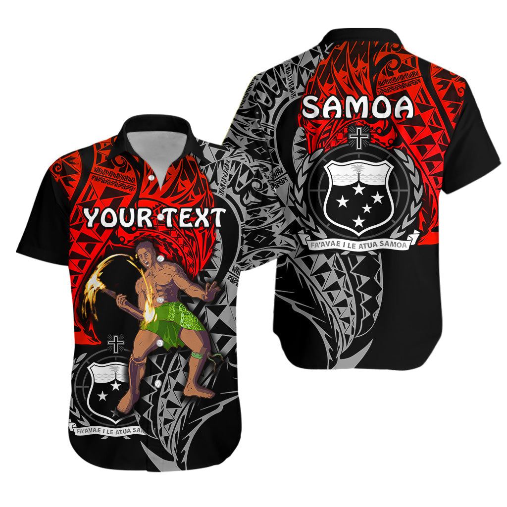 Custom Personalised Siva Samoa Hawaiian Shirt Samoan Dance Mix Red Polynesian