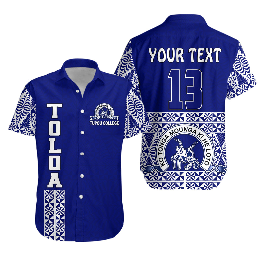 Custom Personalised TOLOA Hawaiian Shirt Tupou College Tonga Pattern