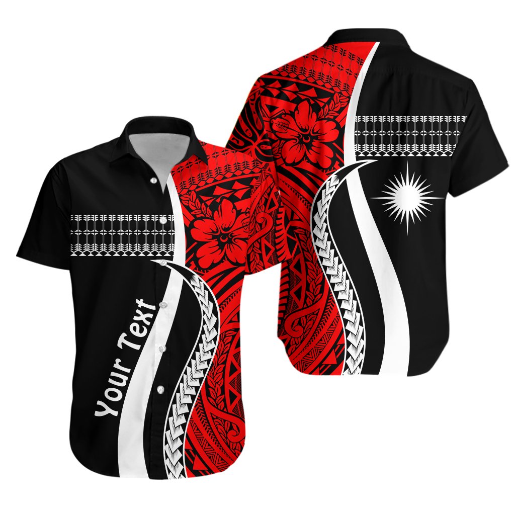 Custom Personalised Marshall Islands Hawaiian Shirt Simple Pattern Version Red