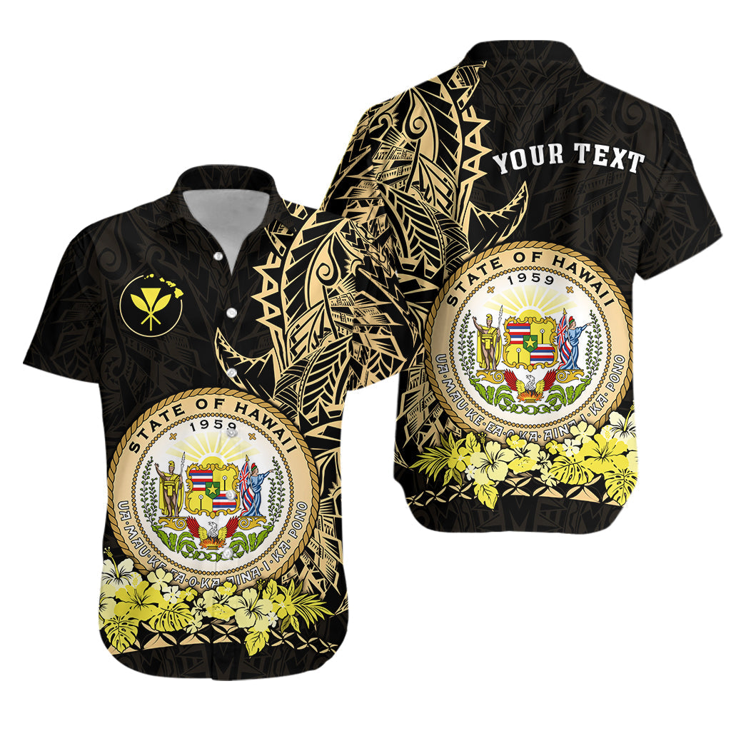 Custom Personalised Hawaiian Polynesian Hawaiian Shirt Gold Seal of Hawaii