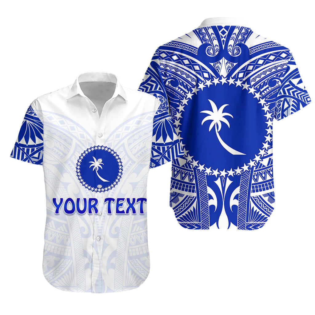Custom Personalised Chuuk Hawaiian Shirt Micronesia Simple Pattern White