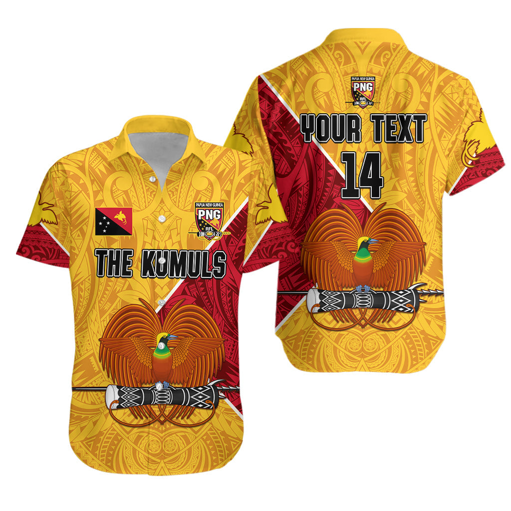 Custom Text and Number The Kumuls PNG Hawaiian Shirt Papua New Guinea Polynesian Dynamic Style