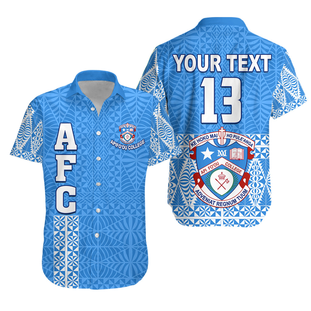Custom Personalised Apifo'ou College Hawaiian Shirt Tongan Pattern AFC Lovers
