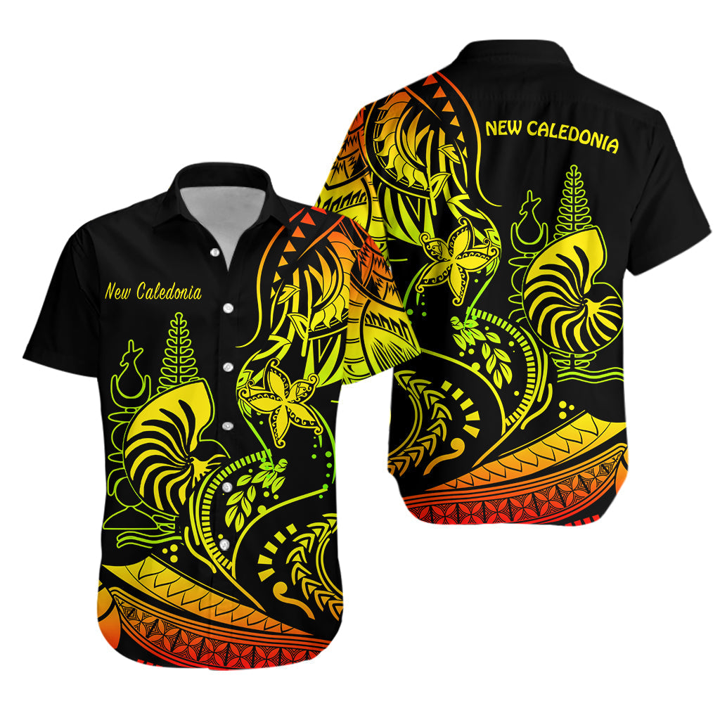 New Caledonia Hawaiian Shirt Emblem Nautilus Shell Version Reggae