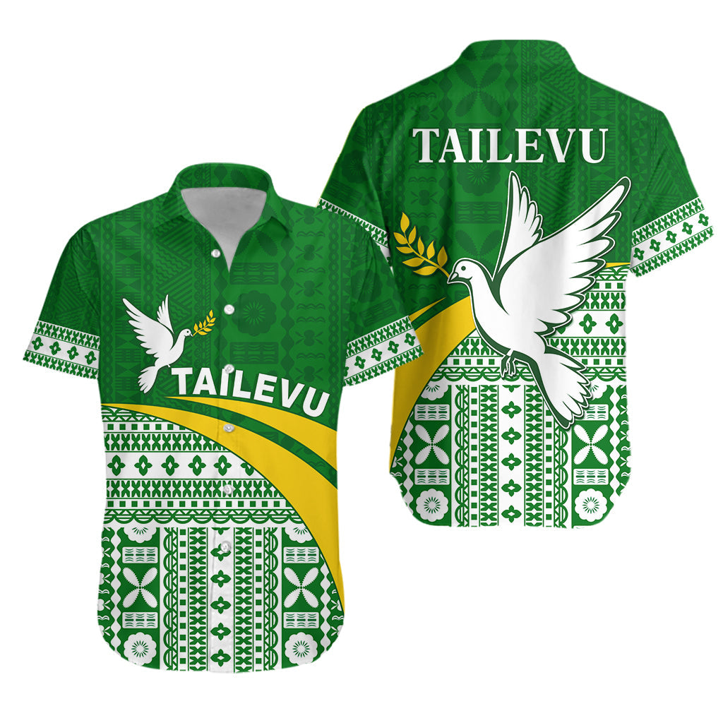 Tailevu Rugby Hawaiian Shirt Fiji Rugby Tapa Pattern Green
