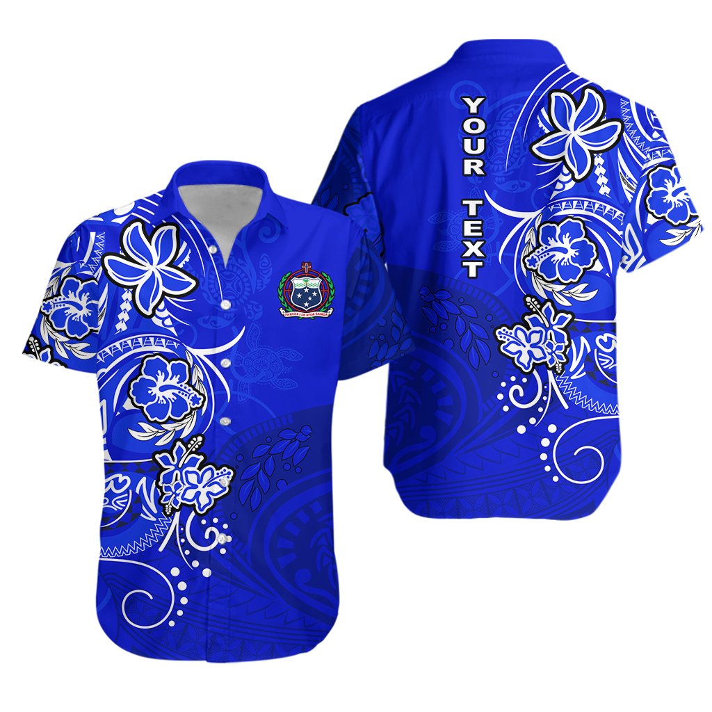 Custom Personalised Samoa Hawaiian Shirt Be Unique Blue