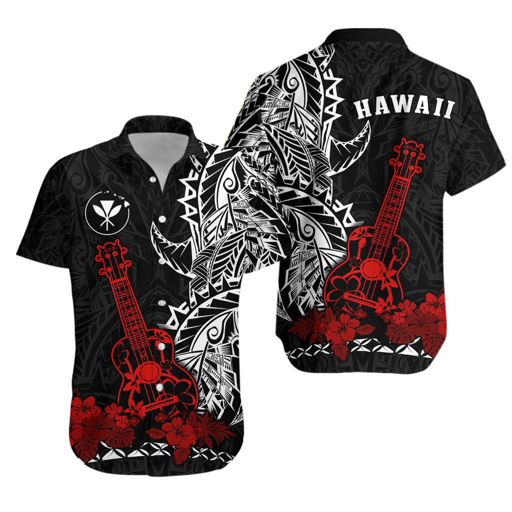 Hawaii Polynesian Hawaiian Shirt Red Ukulele