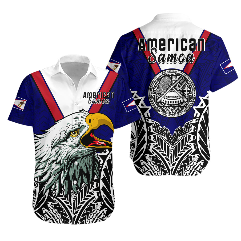 American Samoa Hawaiian Shirt Bald Eagle Mix Polynesian