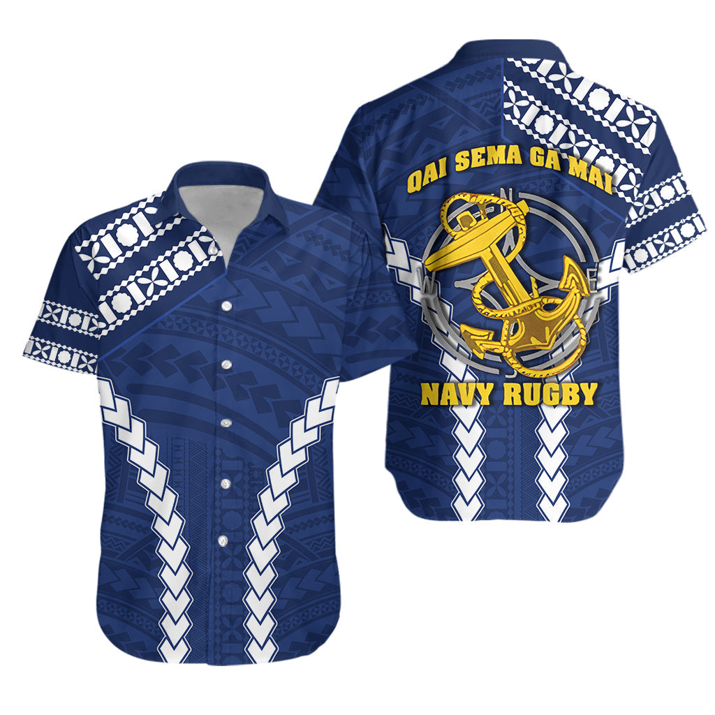Fiji Navy Hawaiian Shirt