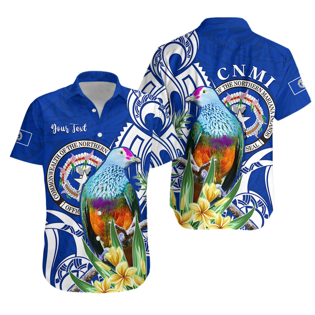 Custom Personalised Northern Mariana Islands Hawaiian Shirt Mariana Fruit Dove Mix Frangipani Flowers