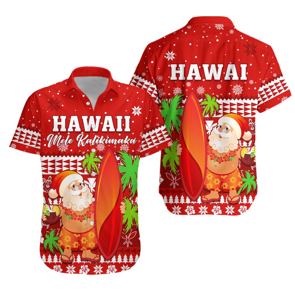 Mele Kalikimaka Hawaiian Shirt Santa Claus Hawaii Christmas