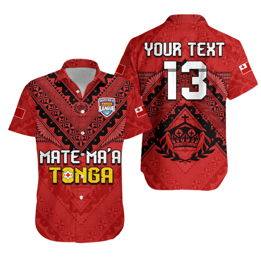 Custom Text and Number Tonga Rugby MMT Hawaiian Shirt Ngatu Mate Maa Tonga Simple