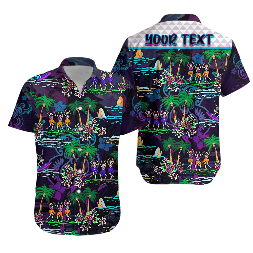 Custom Personalised Hawaii Skeleton Dancing Hawaiian Shirt Halloween Hawaiian Turtle