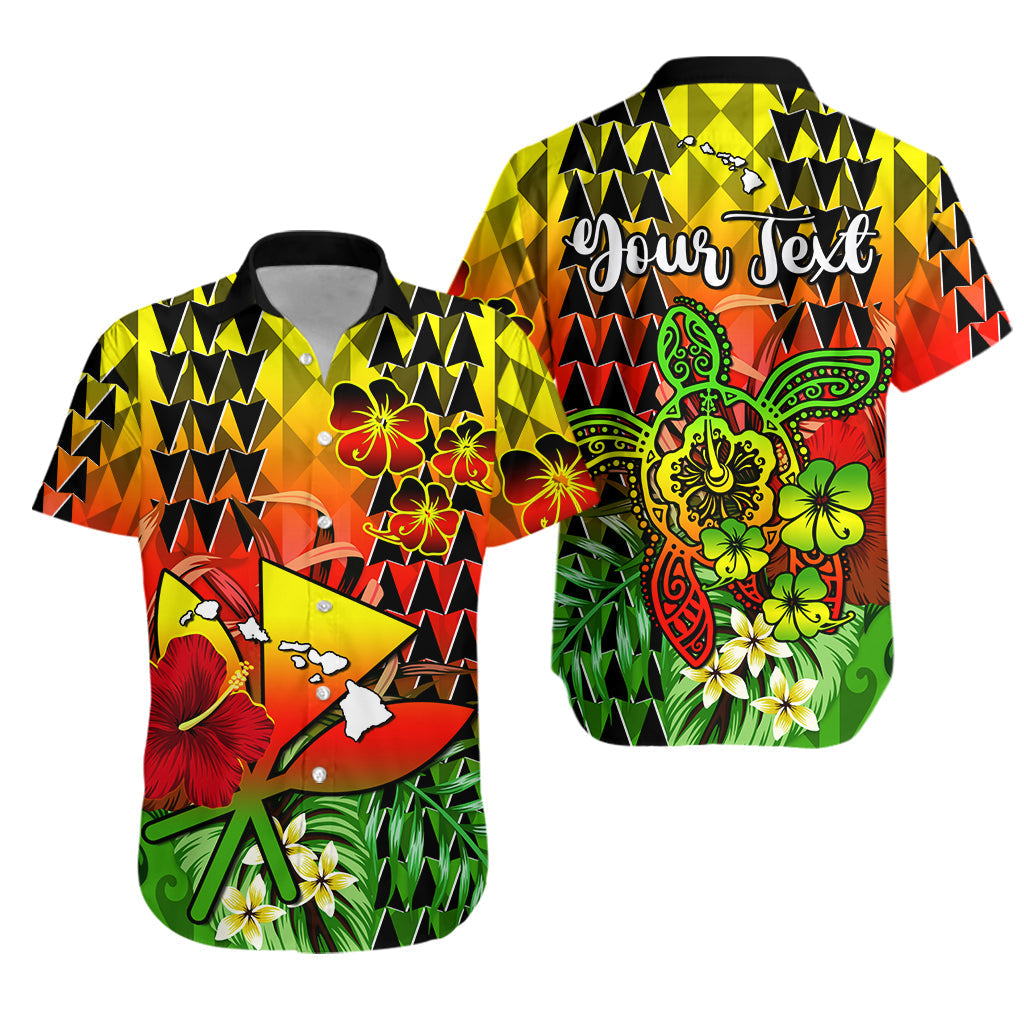 Custom Personalised Hawaii Flowers Hawaiian Shirt Color Tribal Pattern Hawaiian