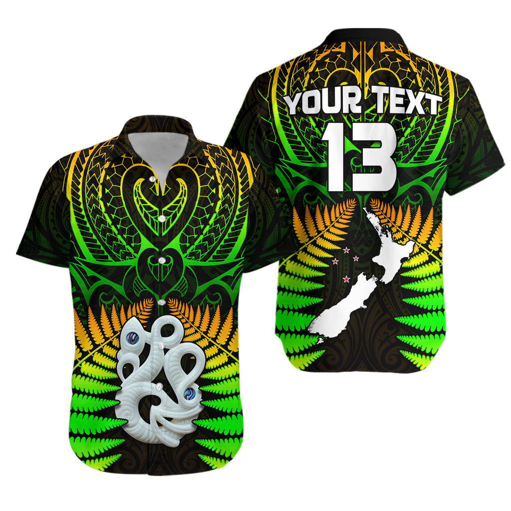 Custom Text and Number Aotearoa Fern Hawaiian Shirt New Zealand Hei Tiki Special Style