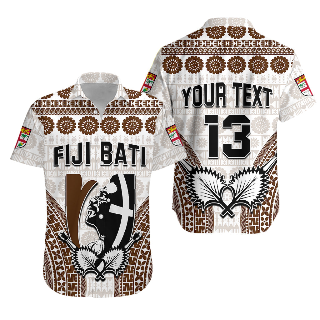 Custom Text and Number Fiji Rugby Bati Hawaiian Shirt Proud Tapa Pattern