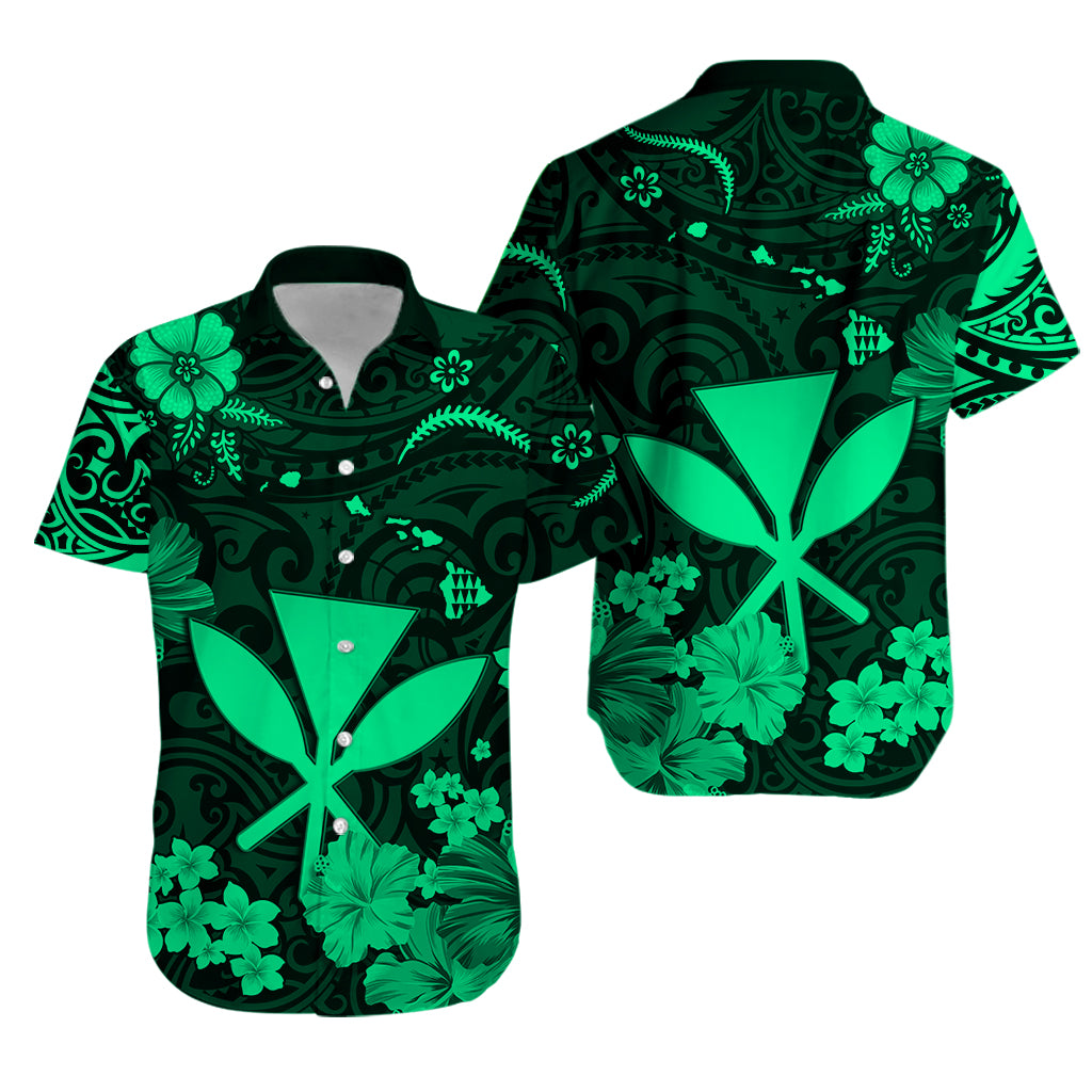 Hawaii Hawaiian Shirt Polynesia Green Kanaka Maoli