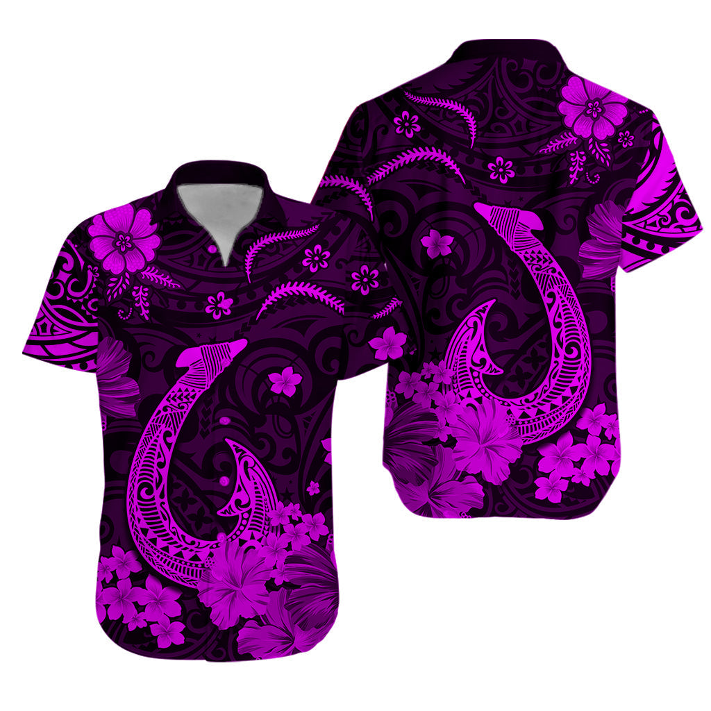 Hawaii Hawaiian Shirt Polynesia Purple Fish Hook
