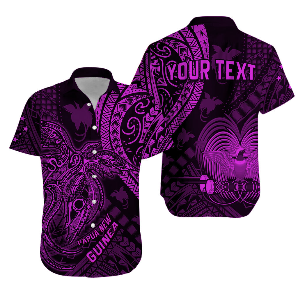 Custom Personalised Papua New Guinea Hawaiian Shirt Raggiana Birds Of Paradise Purple