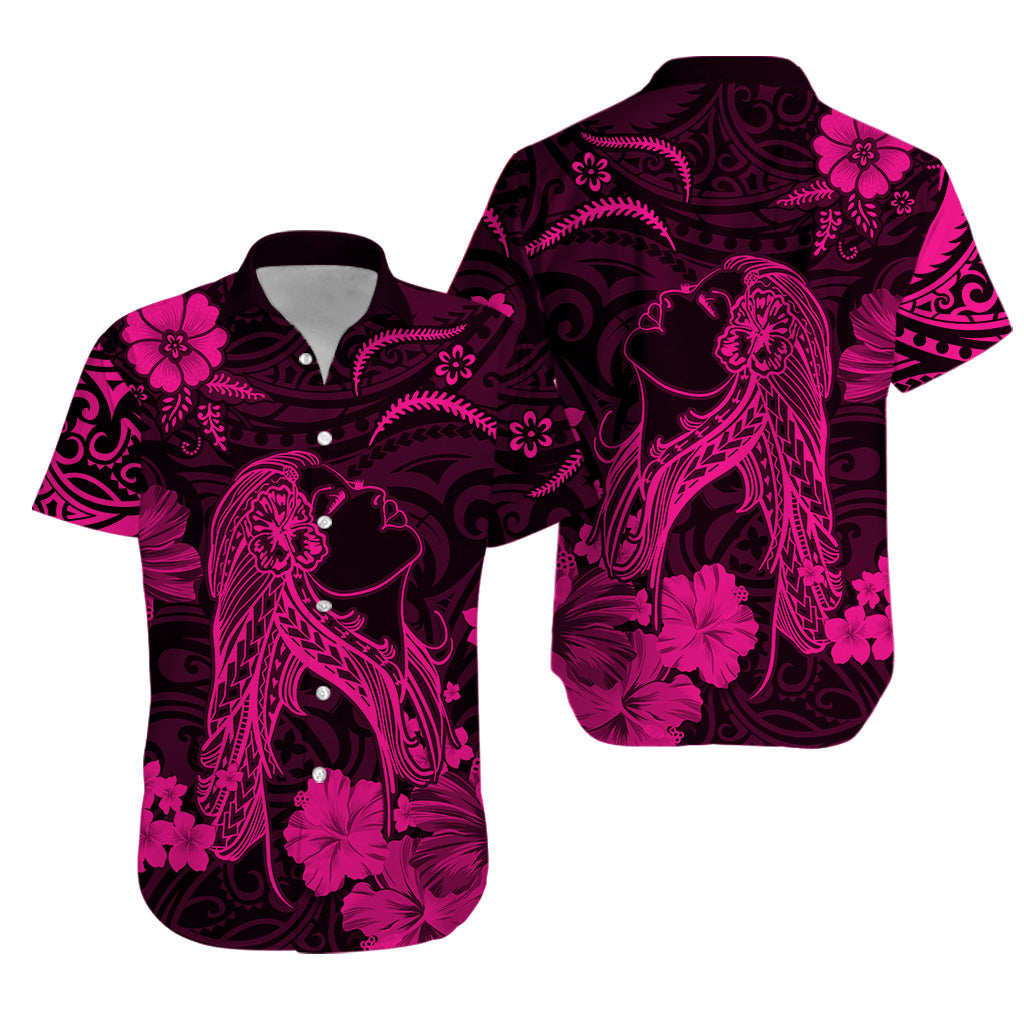 Hawaii Hawaiian Shirt Polynesia Pink Beautiful Hula Girl