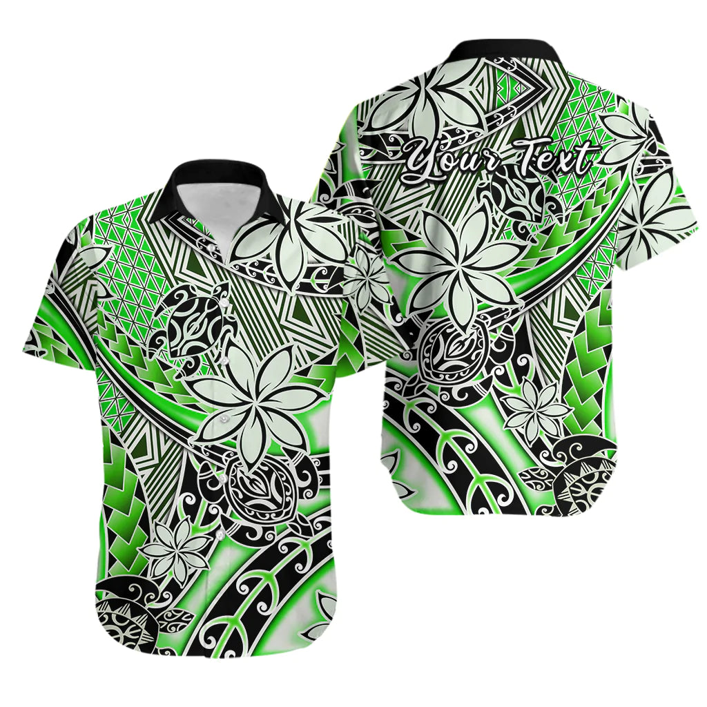 Custom Personalised Hawaii Hawaiian Shirt Tribal Plumeria With Polynesian Turtle Ver.01