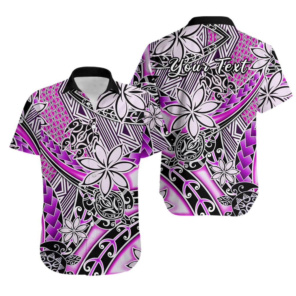 Custom Personalised Hawaii Hawaiian Shirt Tribal Plumeria With Polynesian Turtle Ver.02