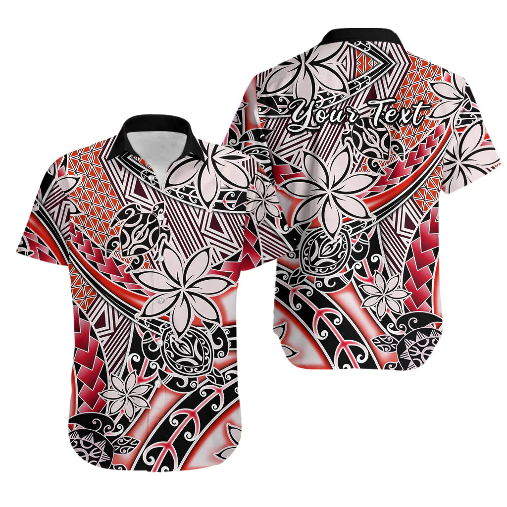 Custom Personalised Hawaii Hawaiian Shirt Tribal Plumeria With Polynesian Turtle Ver.03