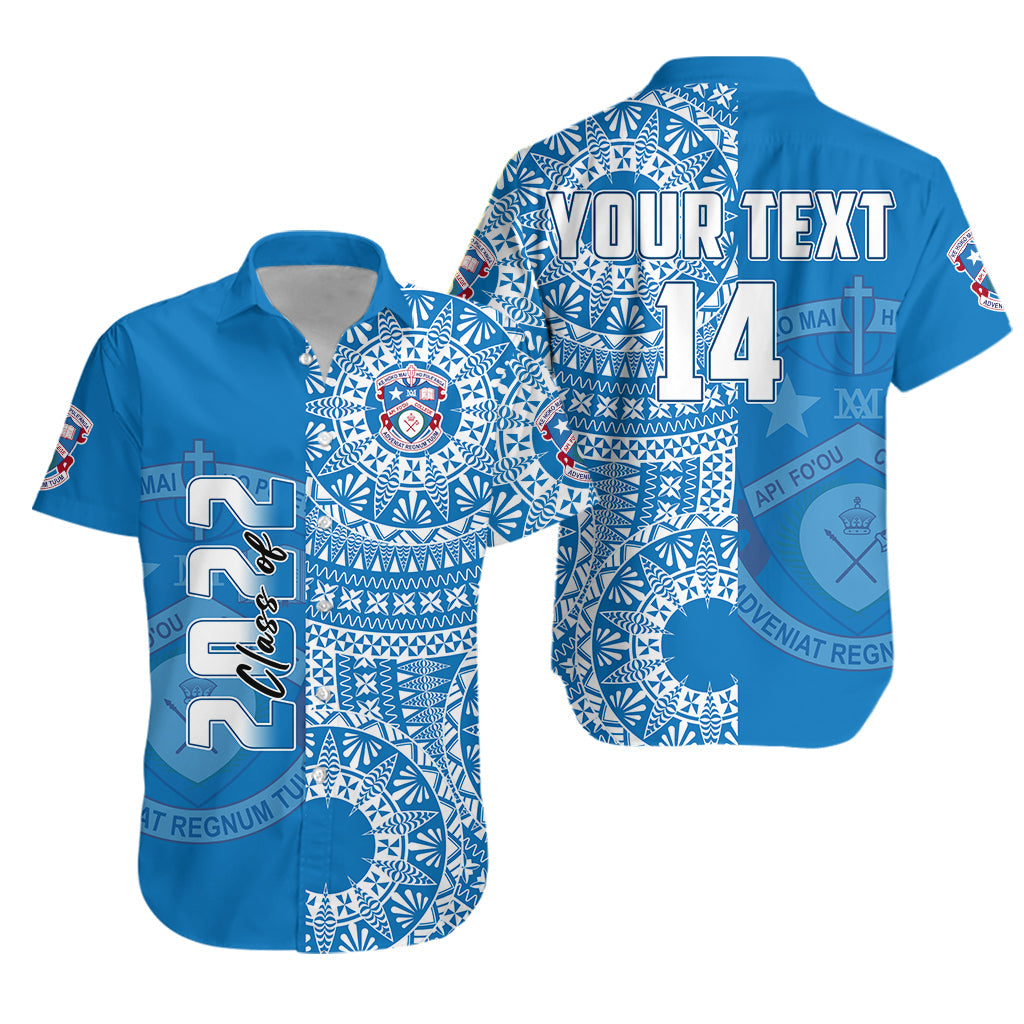 Custom Text And Number Apifoou Tonga College Hawaiian Shirt Class Of Year Tongan Ngatu Pattern