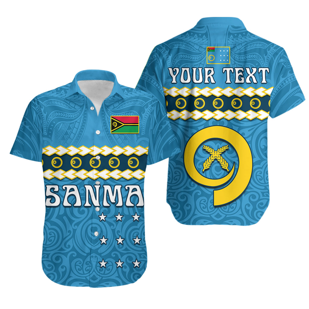 Custom Personalised Sanma Province Hawaiian Shirt Vanuatu Pig Tusk Polynesian Flag Style