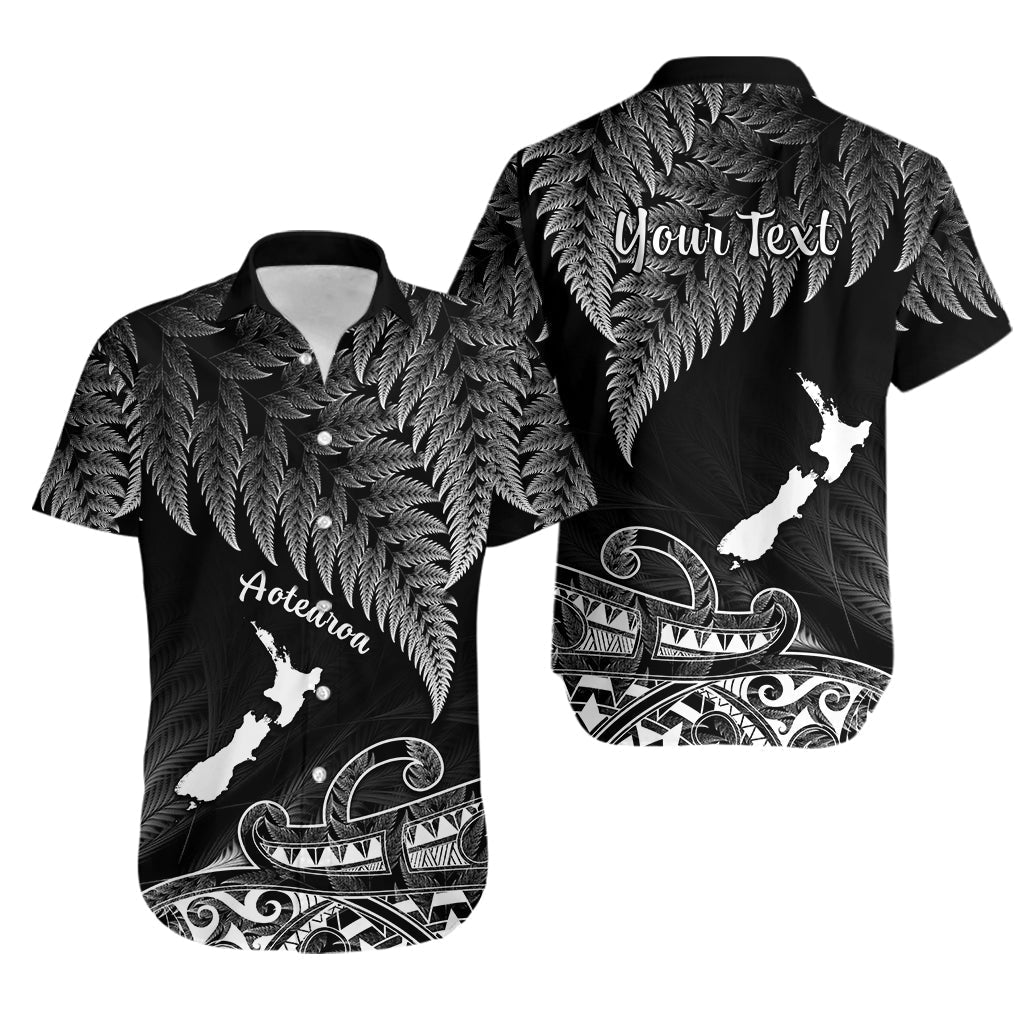 Custom Personalised New Zealand Silver Fern Hawaiian Shirt Aotearoa Map Maori