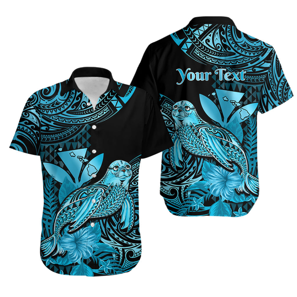 (Custom Personalised) Hawaii Couple Outfits Hawaii Monk Seal Combo Dress And Hawaiian Shirt Kakau With Kanaka Turquoise
