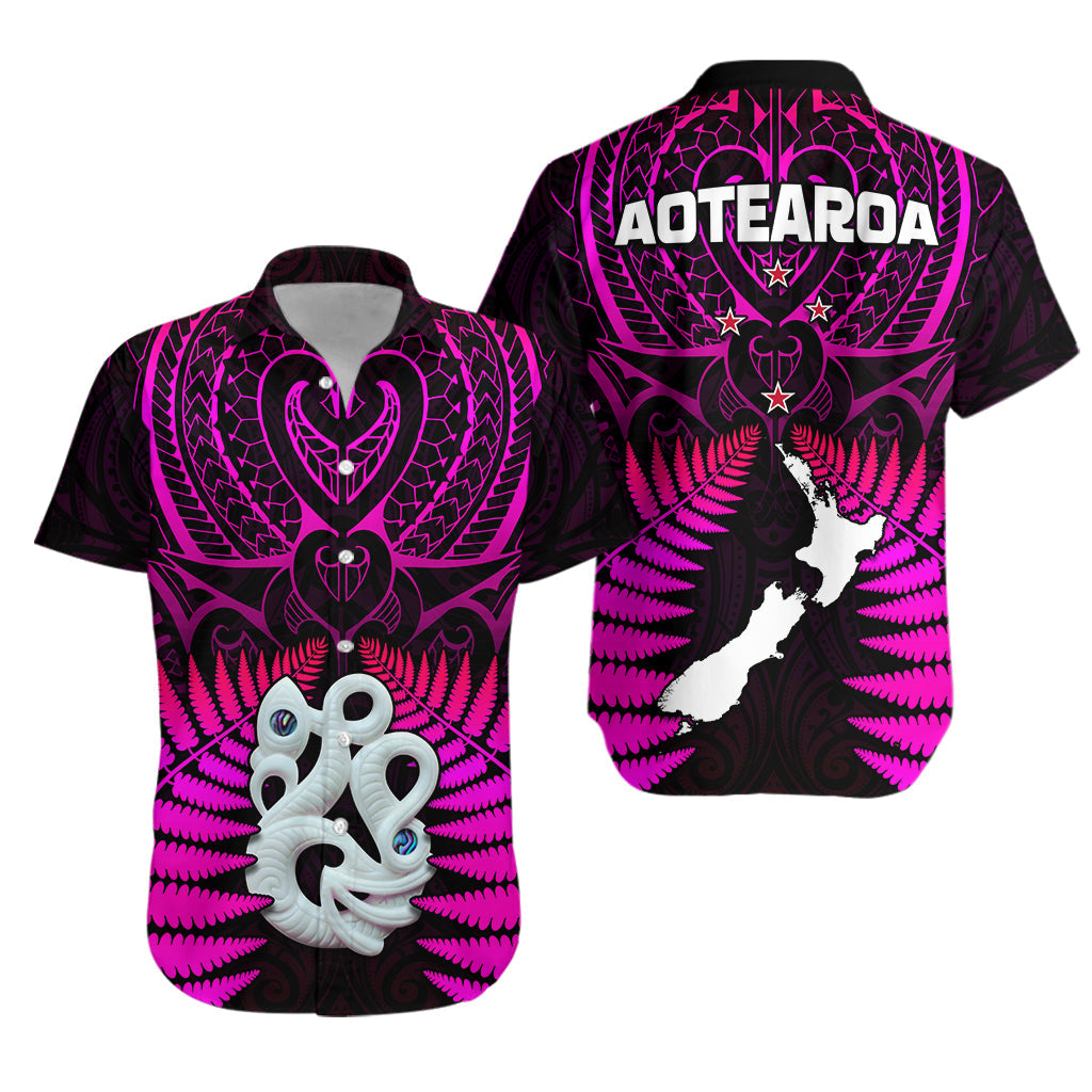 Aotearoa Fern Hawaiian Shirt New Zealand Hei Tiki Purple Style