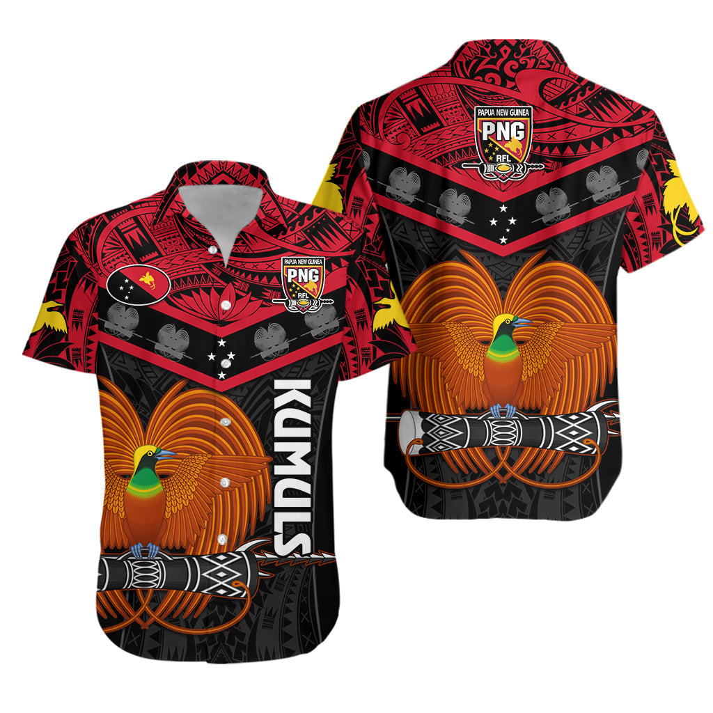 Papua New Guinea Rugby Hawaiian Shirt PNG Kumuls Bird Of Paradise Black